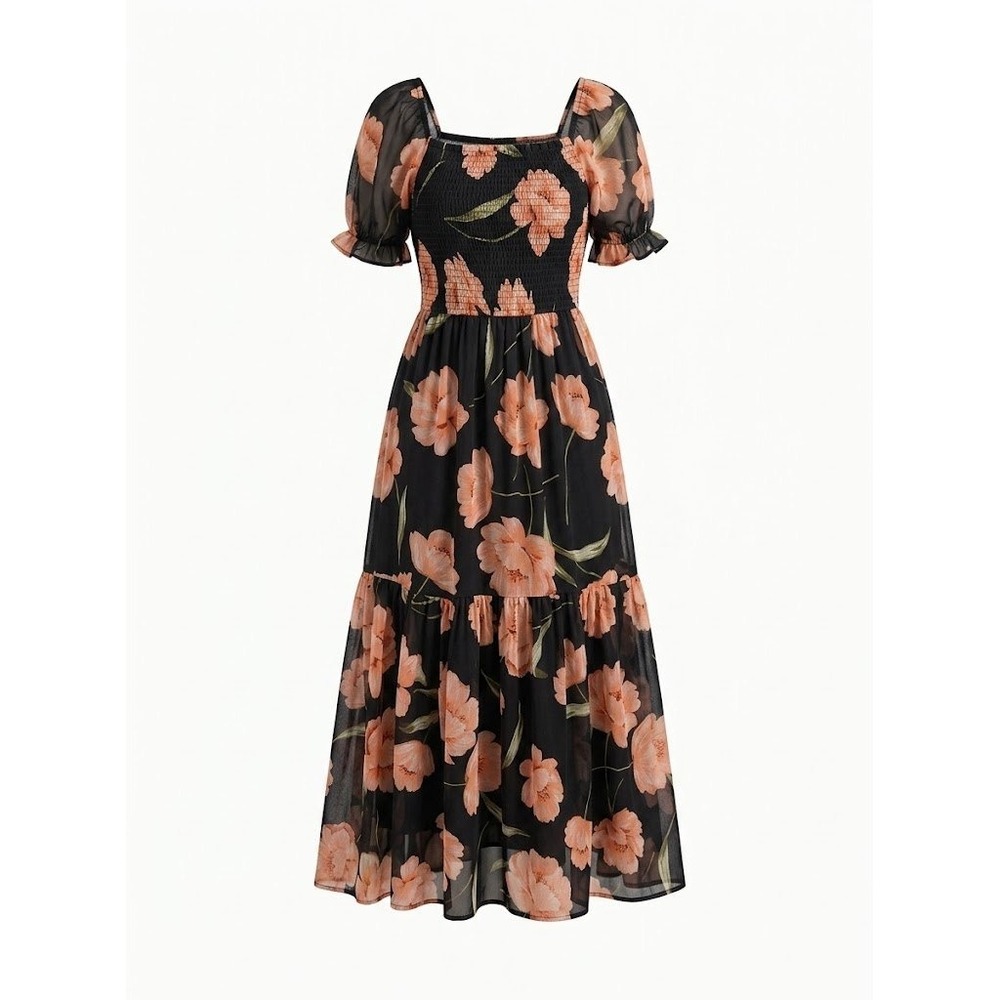 NWT Patrons of Peace Floral Smocked Maxi Dress Romantic Cottogecore NWT‎ SZ S